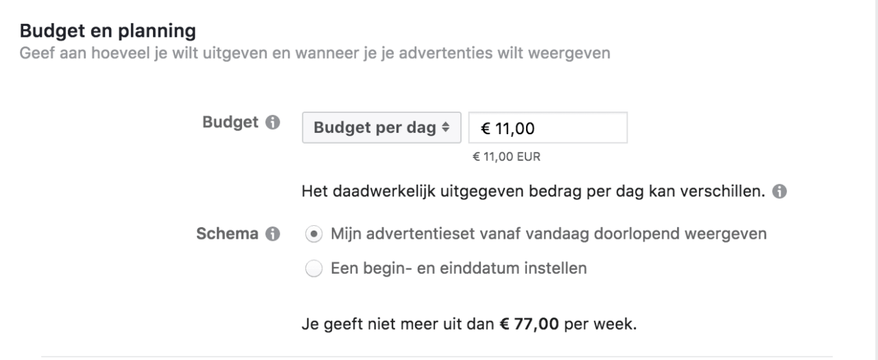 Instragram Stories Budget Planning