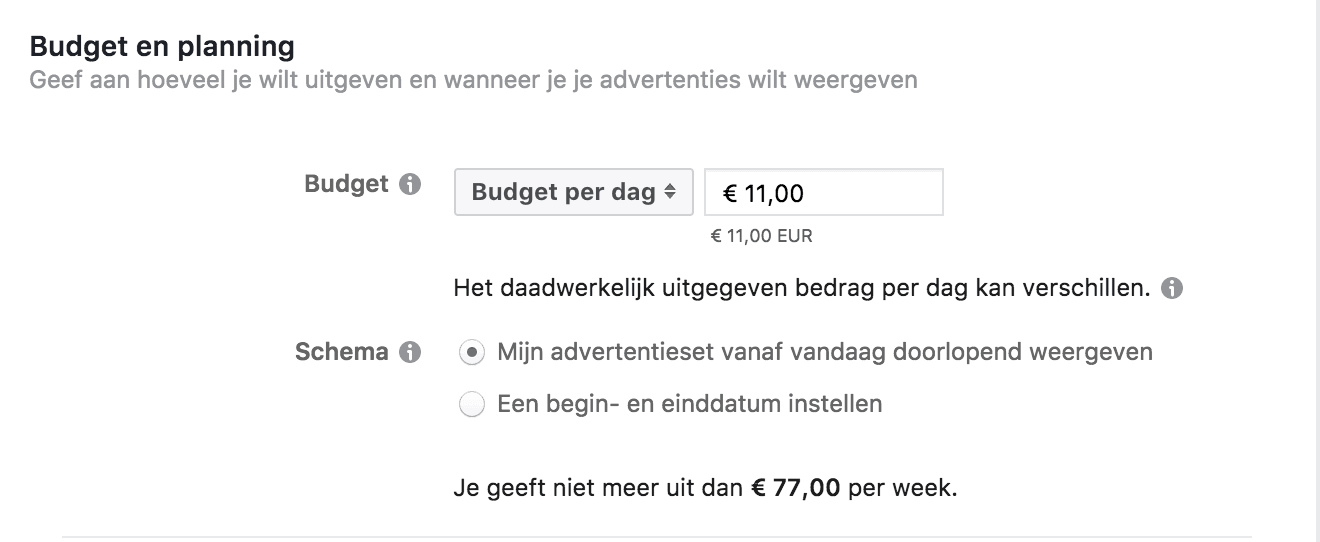 Instragram Stories Budget Planning