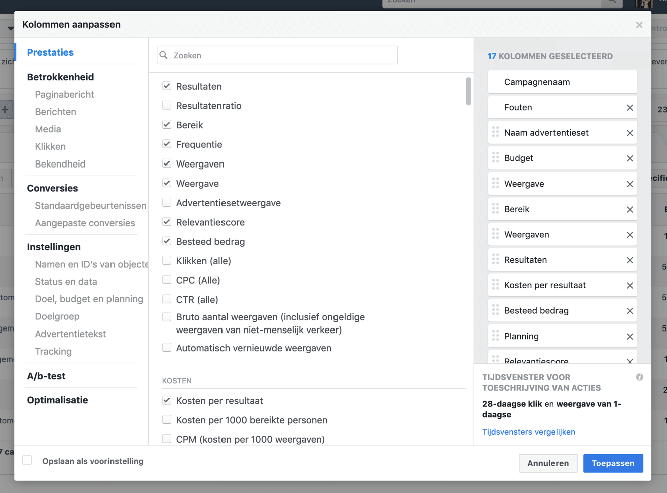 e vele statistieken bij Facebook Advertising